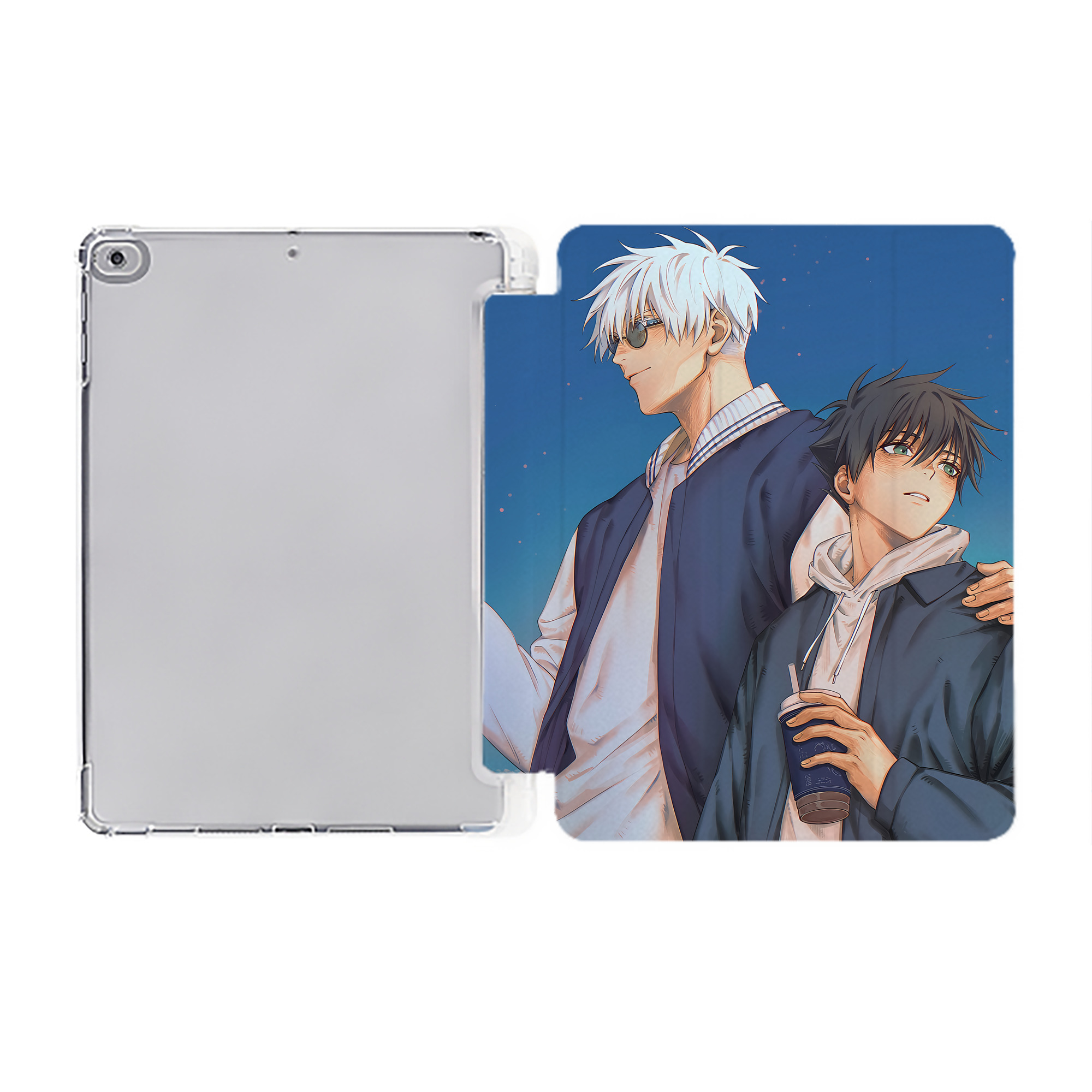 （画像用） 呪術廻戦 Jujutsu Kaisen IPad ケース ペン収納付き 三つ折りスタンド PUレザー×シリコン 対応機種9.5/10.5/10.9インチ